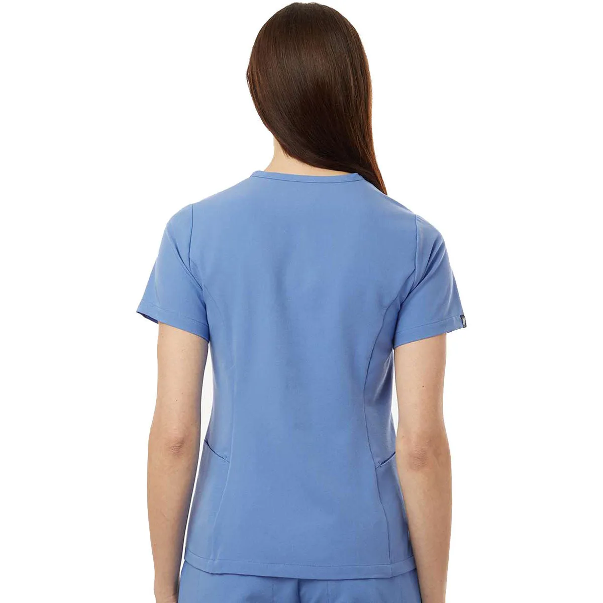 Jaanuu Women's Ceil Blue Calix Fit & Flare Scrub V-Neck Top sold by Merchology product image thumbnail 4