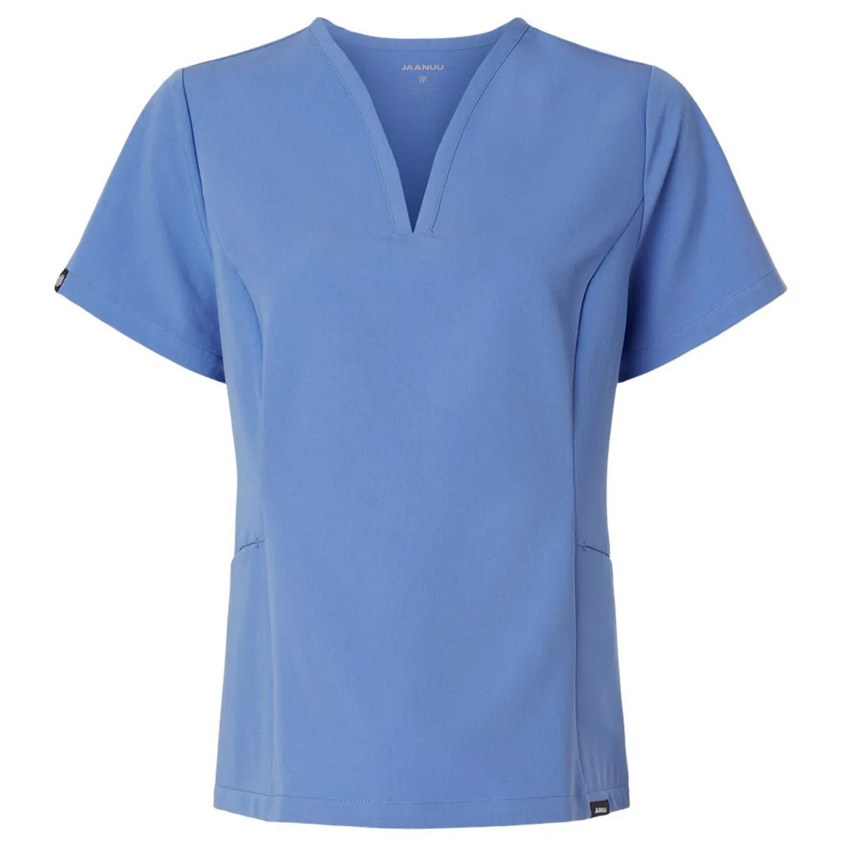Jaanuu Women's Ceil Blue Calix Fit & Flare Scrub V-Neck Top sold by Merchology