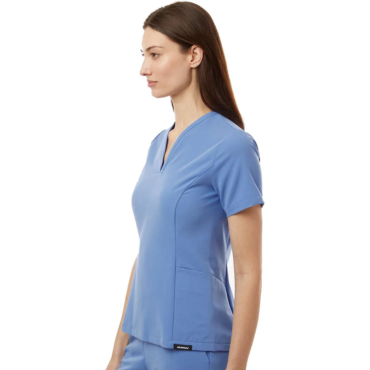 Jaanuu Women's Ceil Blue Calix Fit & Flare Scrub V-Neck Top sold by Merchology product image thumbnail 5
