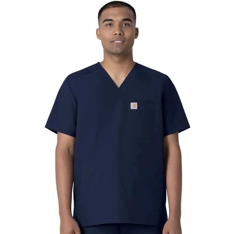 Carhartt Men's Navy Four-Pocket Modern Fit V-Neck Top made by Carhartt
