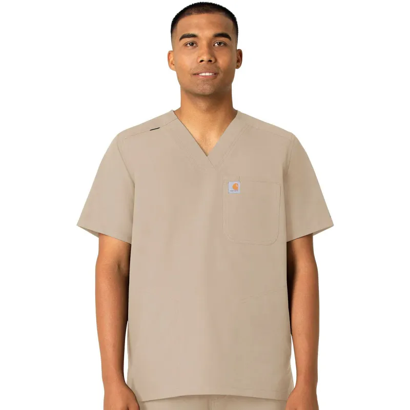 Carhartt Men's Khaki Four-Pocket Modern Fit V-Neck Top made by Carhartt