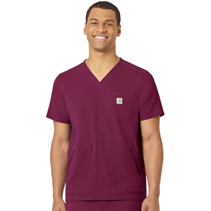 Carhartt Men's Wine Modern Fit 5-Pocket V-Neck Top made by Carhartt