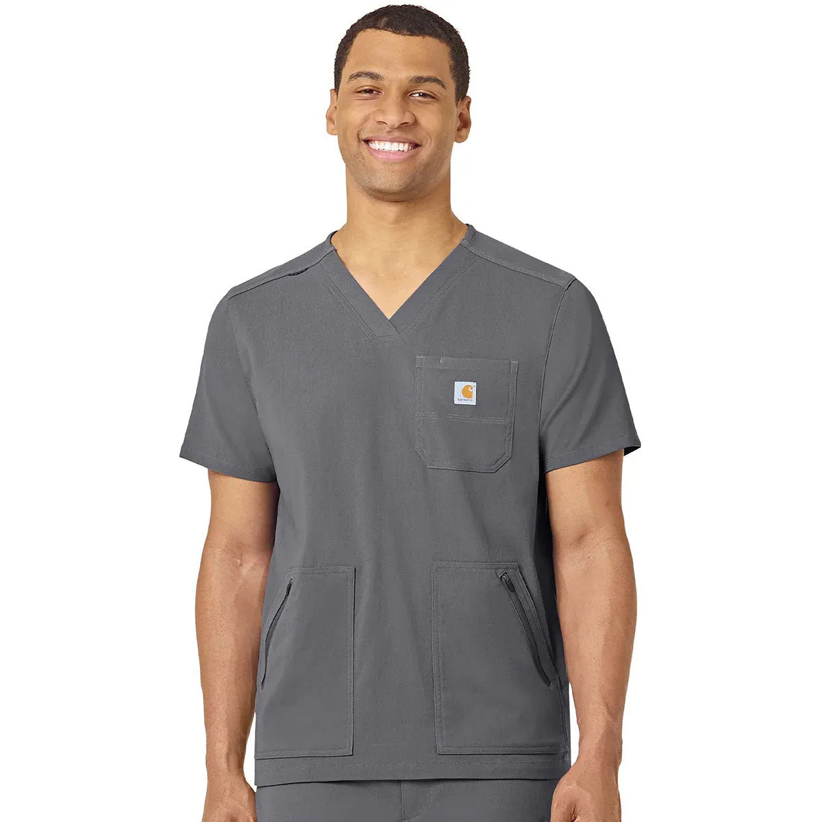 Carhartt Men's Pewter Modern Fit 5-Pocket V-Neck Top sold by Merchology