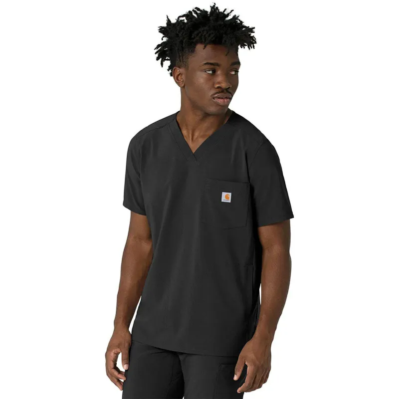 Carhartt Men's Black Three-Pocket V-Neck Scrub Top made by Carhartt