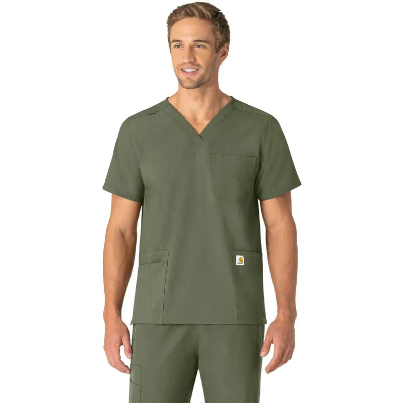 Carhartt Unisex Olive Seven-Pocket Modern Fit V-Neck Top made by Carhartt