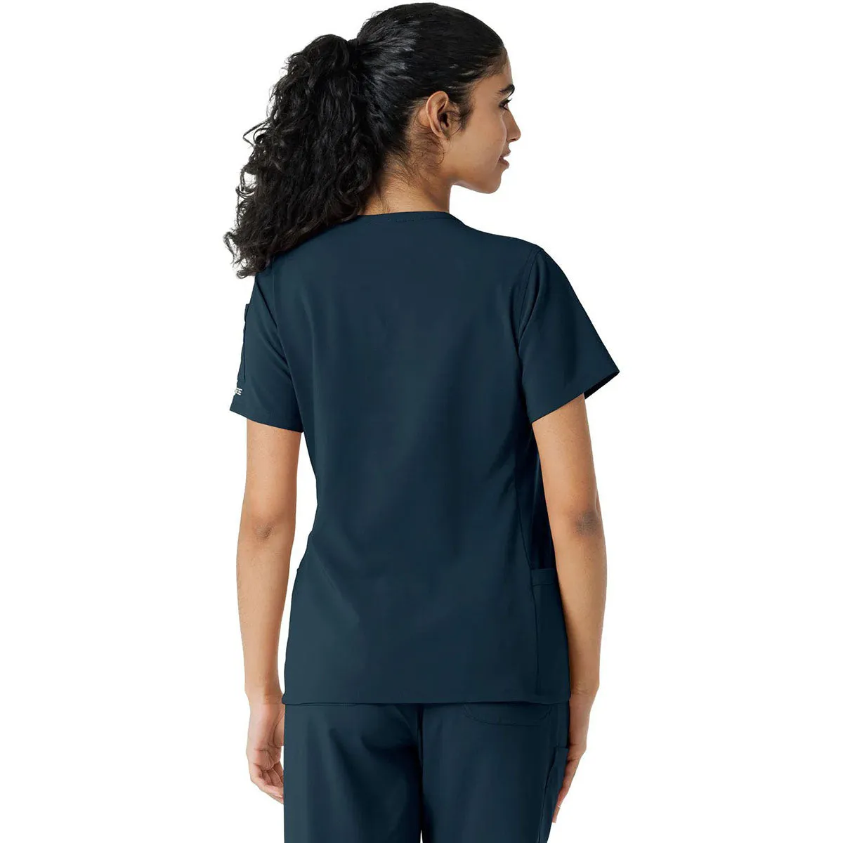 Carhartt Women's Navy Knit Panel Scrub Top sold by Merchology product image thumbnail 2