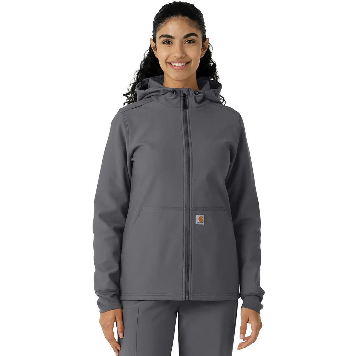 Carhartt Women's Pewter Four-Pocket Bonded Fleece Hoodie sold by Merchology