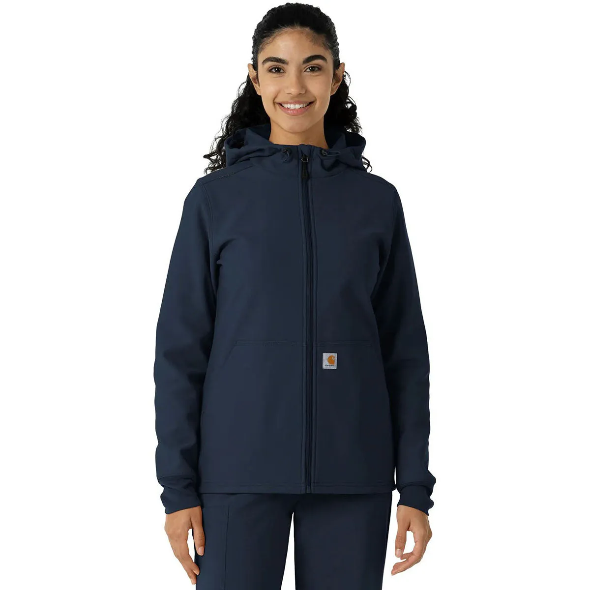 Carhartt Women's Navy Four-Pocket Bonded Fleece Hoodie sold by Merchology