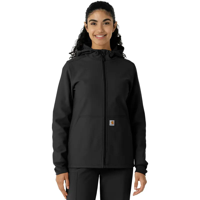 Carhartt Women's Black Four-Pocket Bonded Fleece Hoodie made by Carhartt