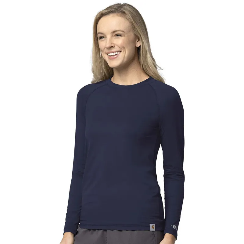 Carhartt Women's Navy Modern Fit Long Sleeve Tee made by Carhartt