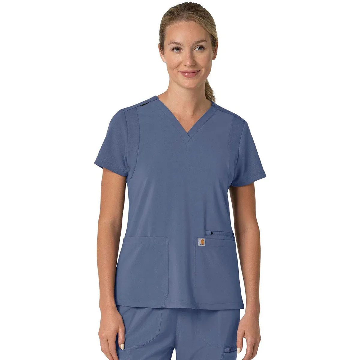 Carhartt Women's Riverside Three-Pocket Flex Panel V-Neck Scrub Top sold by Merchology