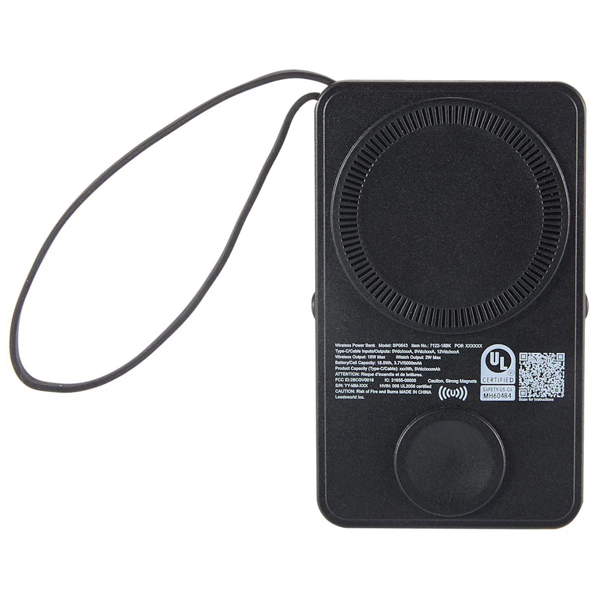 Leed's Black UL Listed MagClick Power Bank and Watch Charger sold by Merchology product image thumbnail 2