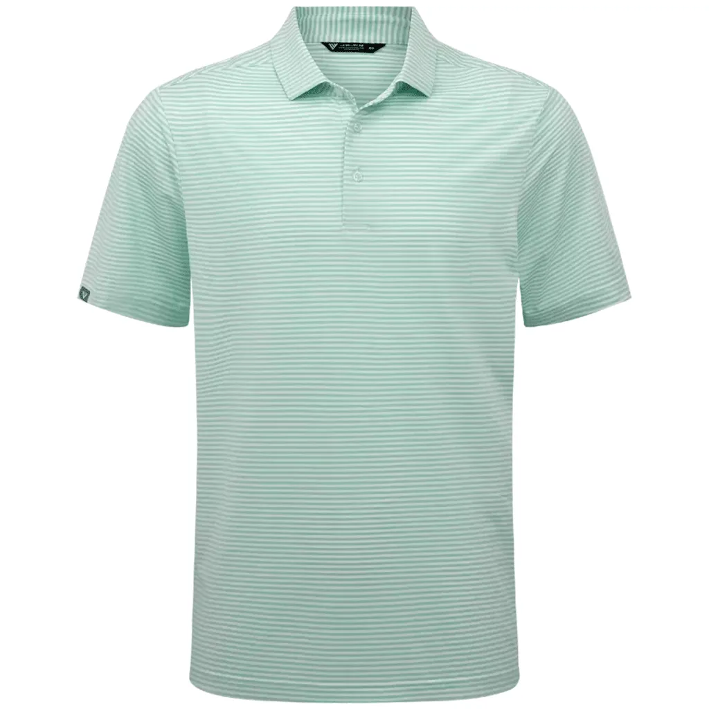 Levelwear Men's Beach Glass/White Encore Polo sold by Merchology
