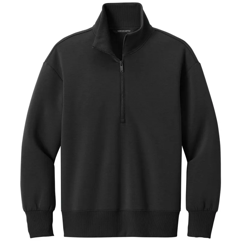 Mercer+Mettle Women's Deep Black Soft Spacer 1/4-Zip made by Merchology