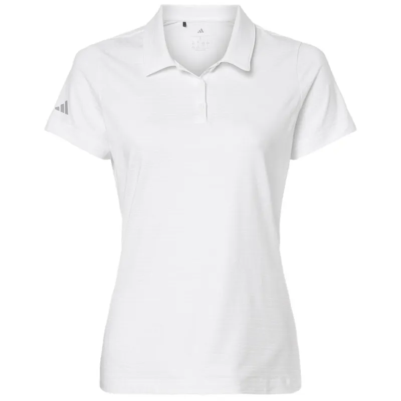 Adidas Women's White Textured Stripe Polo made by Merchology