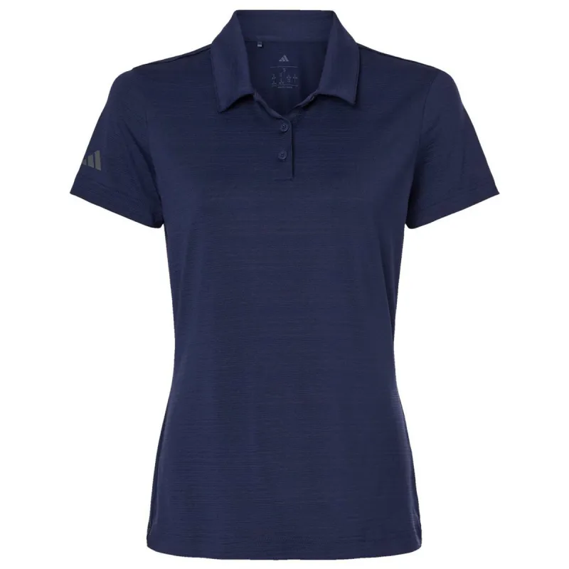 Adidas Women's Dark Blue Textured Stripe Polo made by Merchology