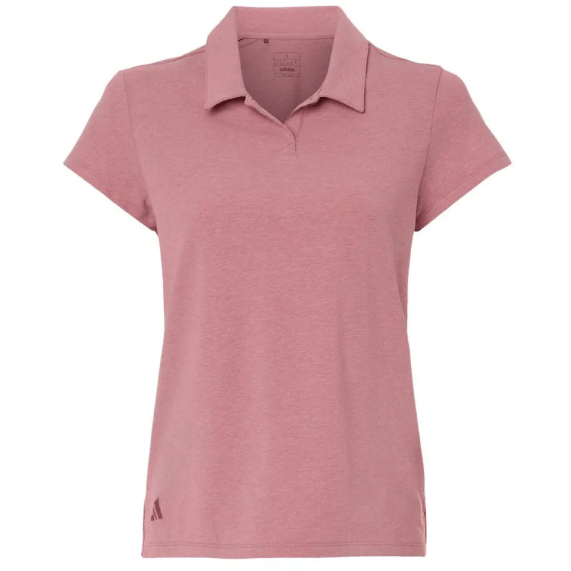 Adidas Women's Pink Strata Melange Blend Polo made by Adidas