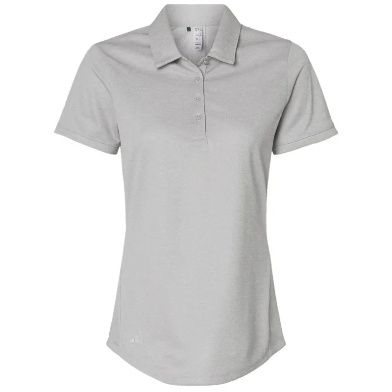 Adidas Women's Grey One Heather Space Dyed Polo made by Adidas