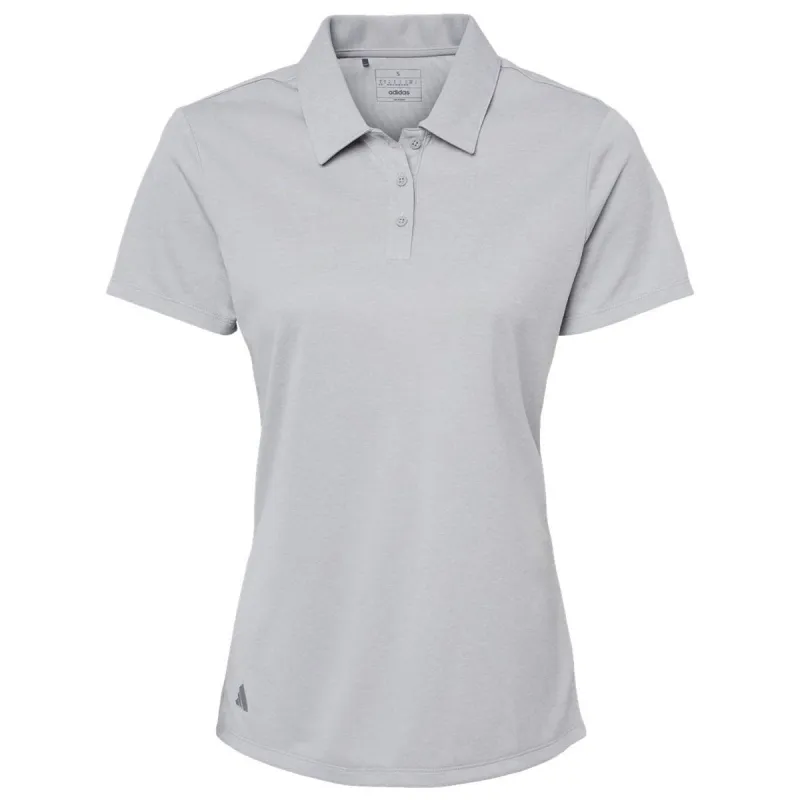 Adidas Women's Grey Two Melange Heathered Polo sold by Merchology