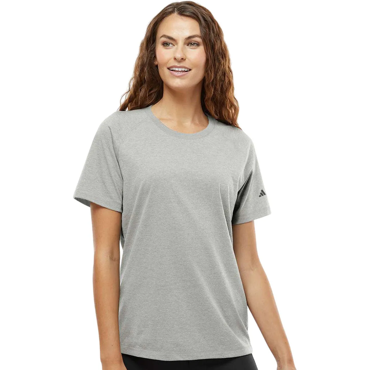 Adidas Women's Medium Grey Heather Blended T-Shirt sold by Merchology product image thumbnail 3