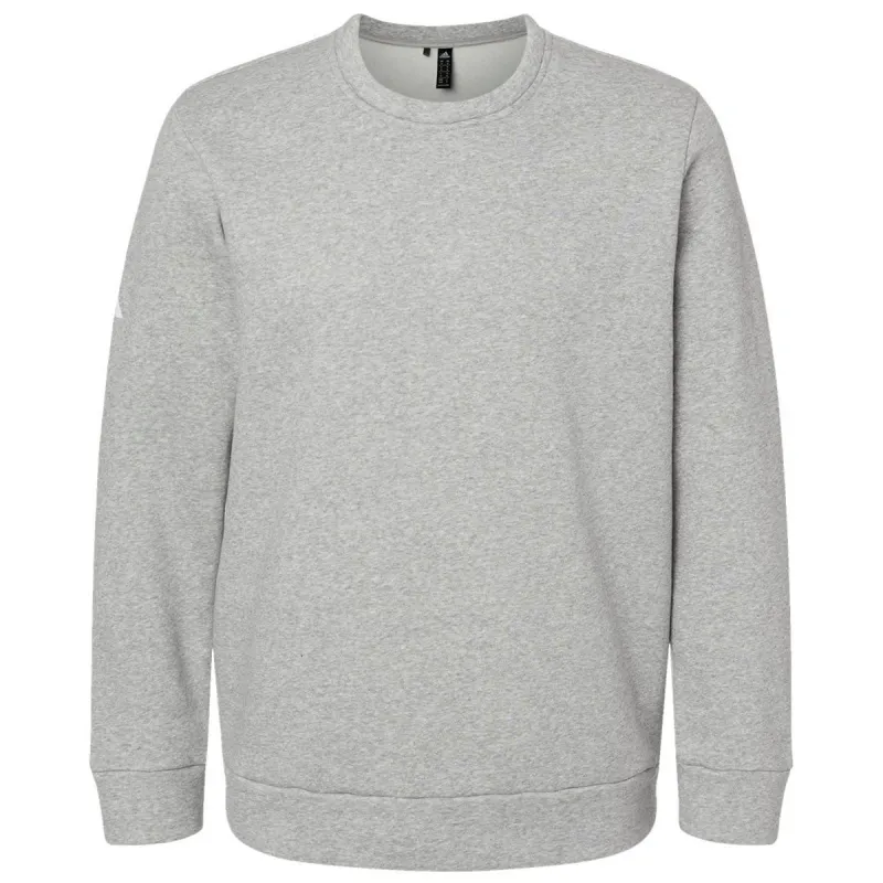 Adidas Men's Grey Heather Fleece Crewneck Sweatshirt made by Adidas
