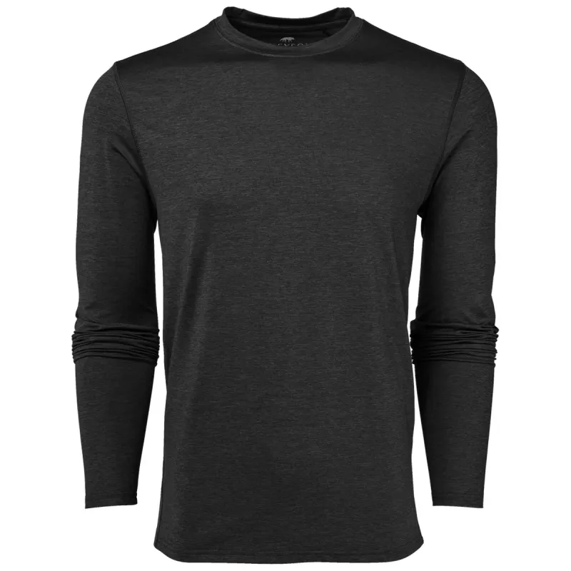 Greyson Men's Dark Grey Heather Guide Sport Long Sleeve Tee made by Merchology