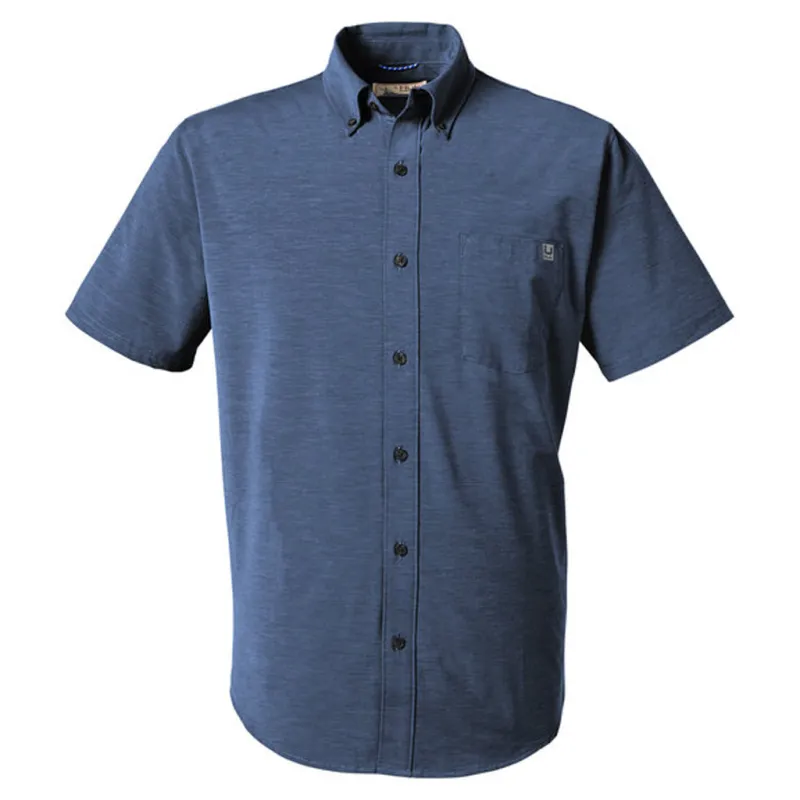 HUK Men's Naval Academy Kona Solid Short Sleeve Shirt made by Huk