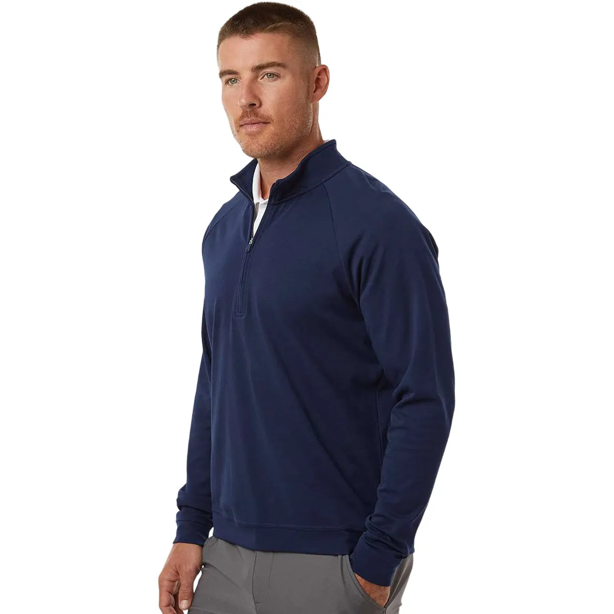 Adidas Men's Collegiate Navy Club Quarter Zip Pullover sold by Merchology product image thumbnail 5