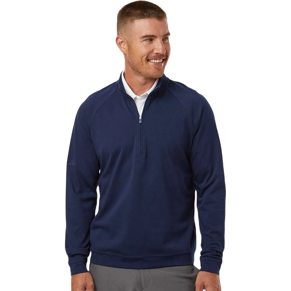 Adidas Men's Collegiate Navy Club Quarter Zip Pullover sold by Merchology product image thumbnail 3