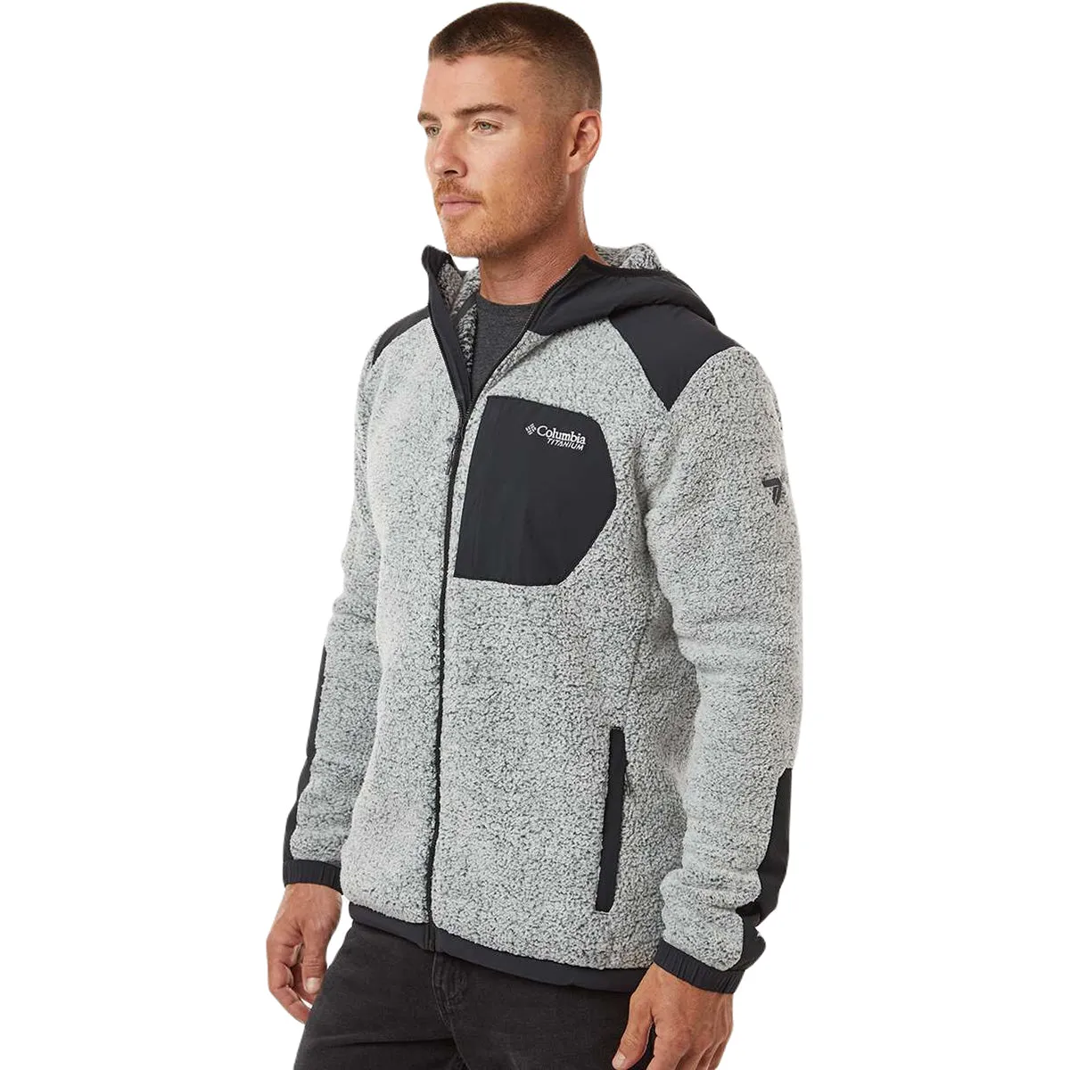 Columbia Men's White/Black Arctic Crest Sherpa Full-Zip Jacket sold by Merchology product image thumbnail 5