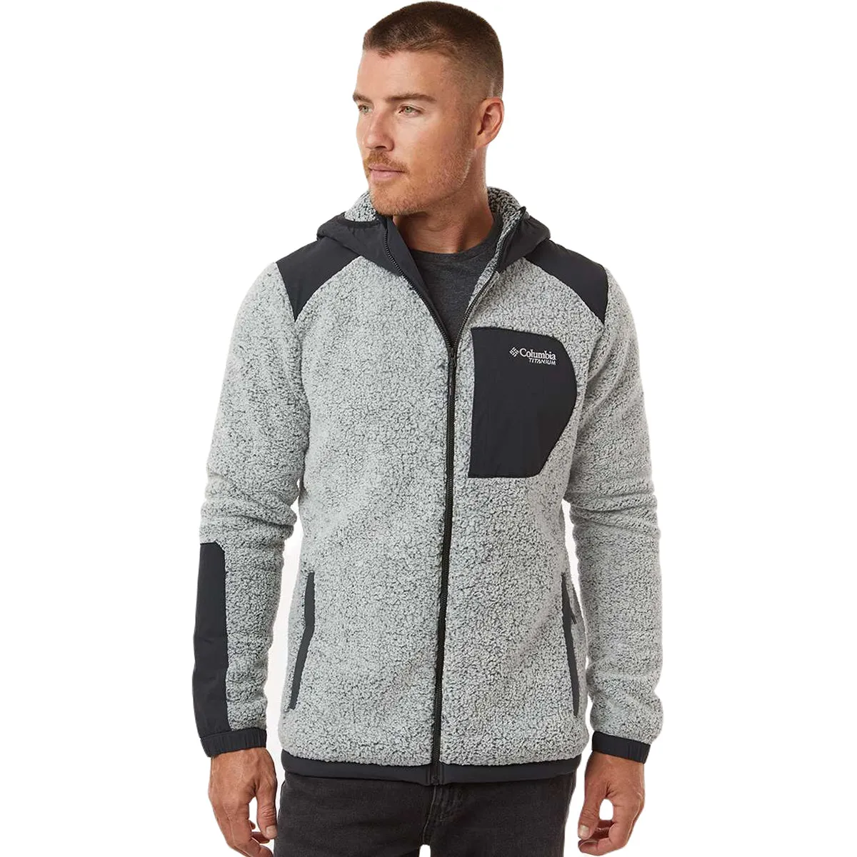 Columbia Men's White/Black Arctic Crest Sherpa Full-Zip Jacket sold by Merchology product image thumbnail 3