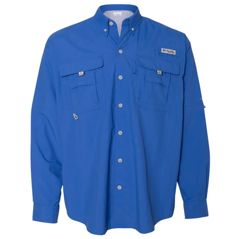 Columbia Men's Vivid Blue PFG Bahama Long Sleeve Shirt made by Columbia