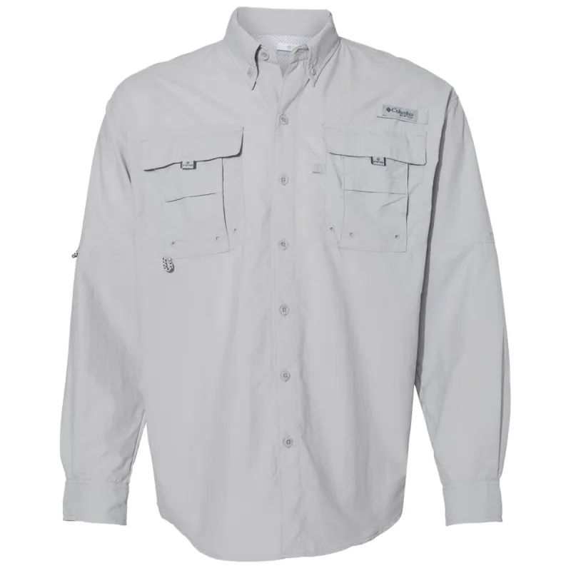 Columbia Men's Cool Grey PFG Bahama Long Sleeve Shirt made by Columbia