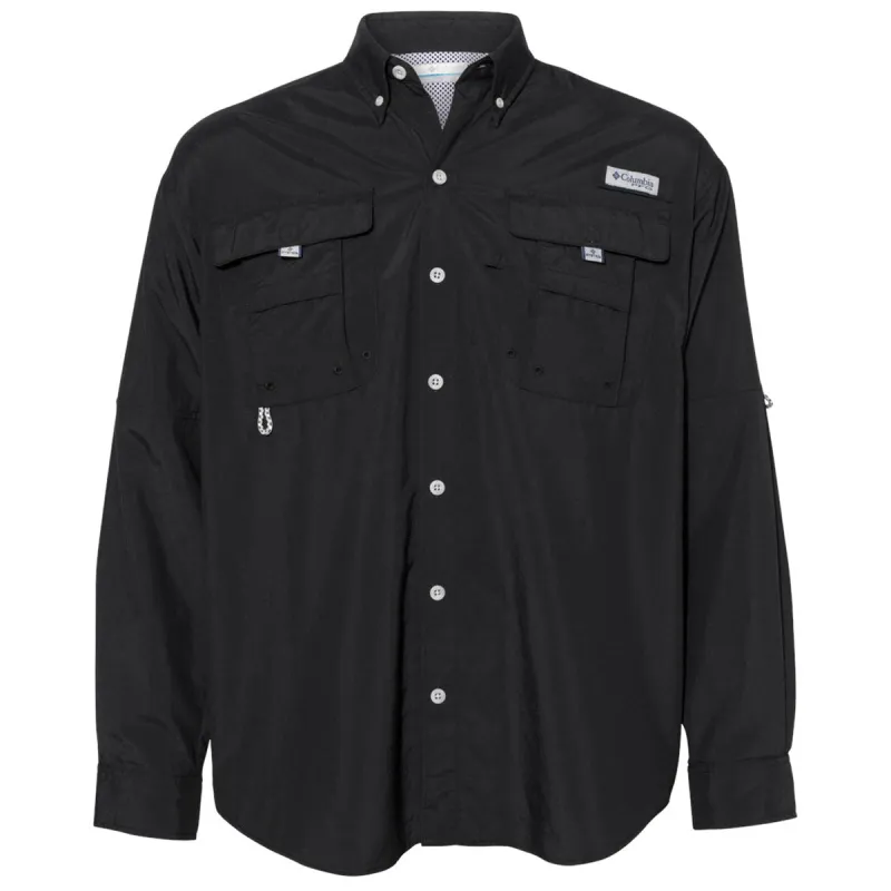 Columbia Men's Black PFG Bahama Long Sleeve Shirt made by Columbia
