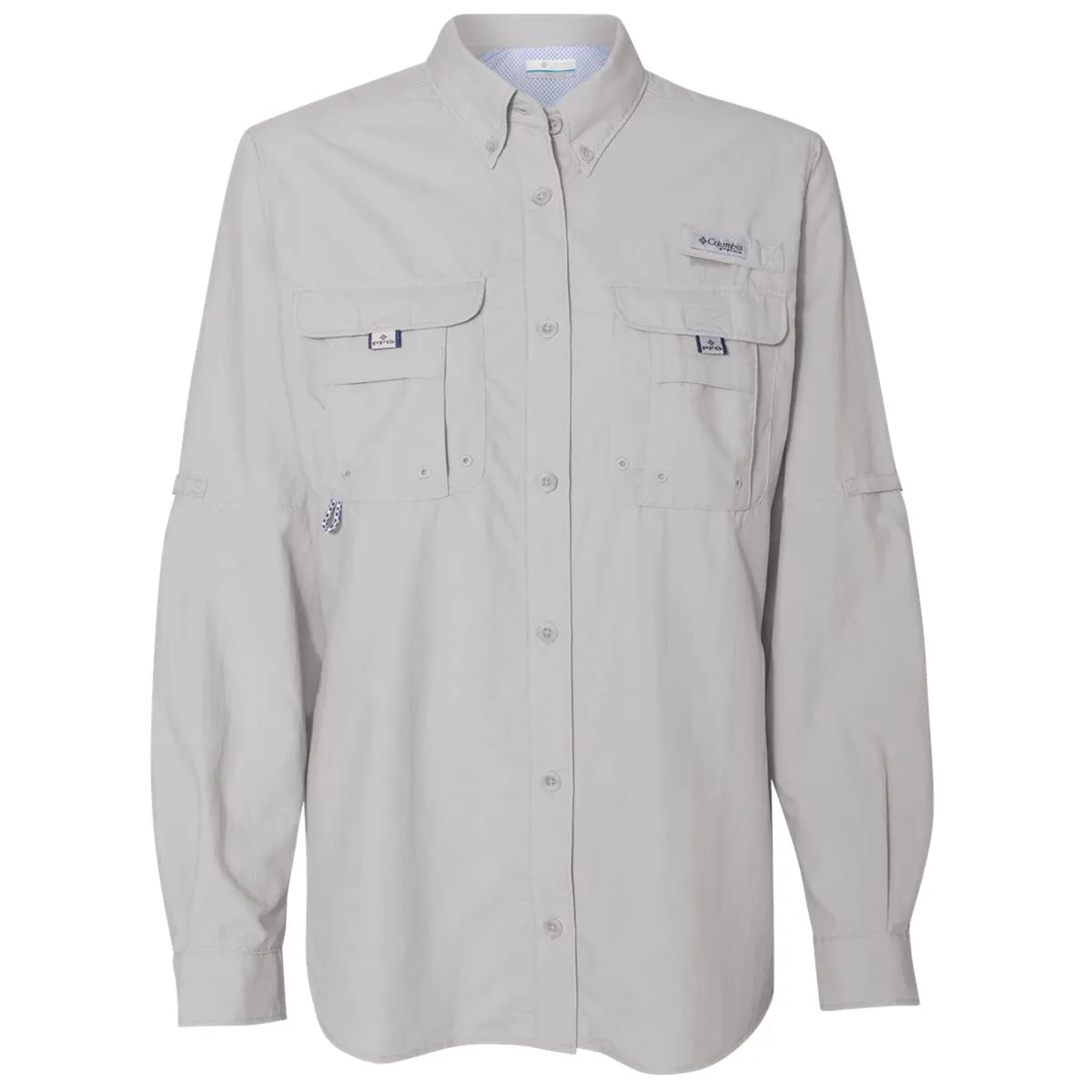 Columbia Women's Cool Grey PFG Bahama Long Sleeve Shirt sold by Merchology