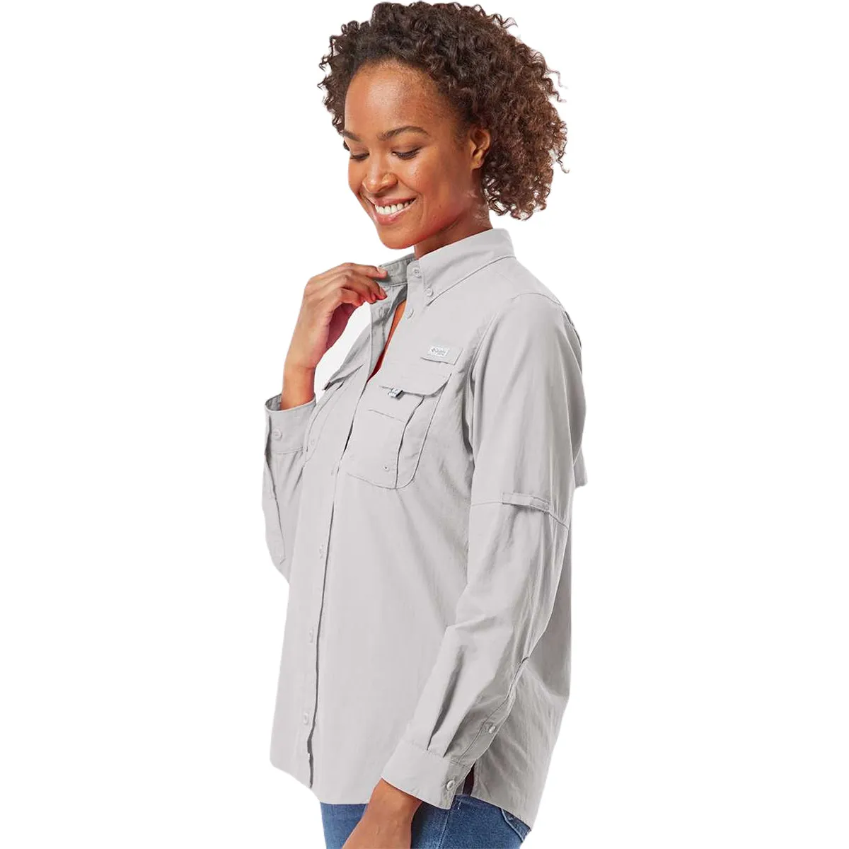 Columbia Women's Cool Grey PFG Bahama Long Sleeve Shirt sold by Merchology product image thumbnail 5
