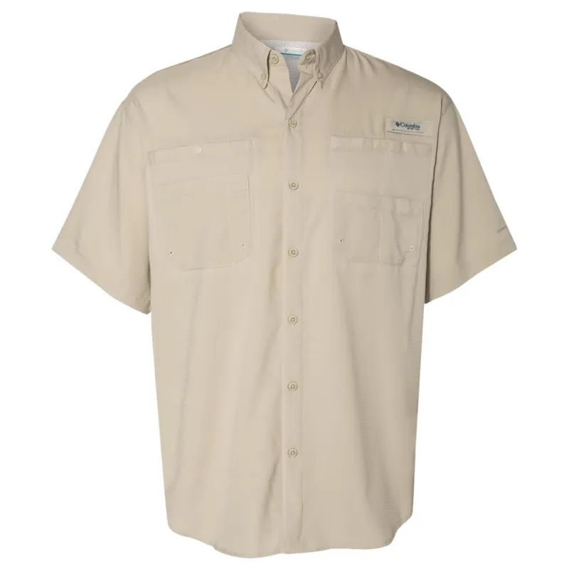 Columbia Men's Fossil PFG Tamiami Short Sleeve Shirt made by Columbia