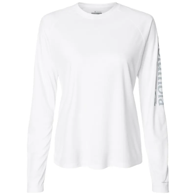 Columbia Women's White/Cirrus Grey PFG Long Sleeve Tidal Tee made by Columbia