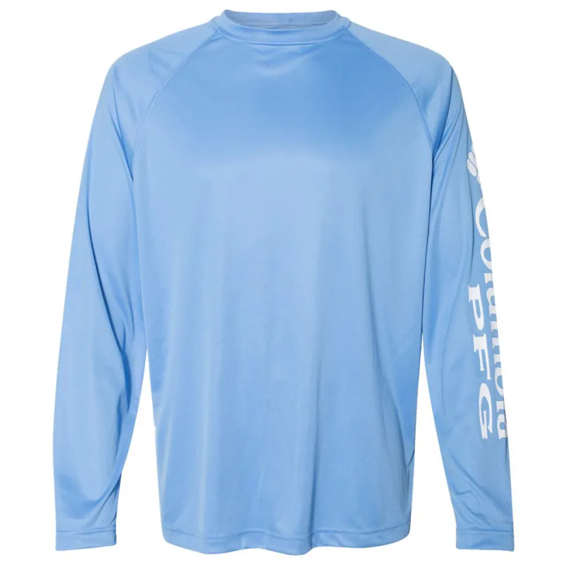 Columbia Men's White Cap/White PFG Terminal Tackle Long Sleeve T-Shirt made by Columbia
