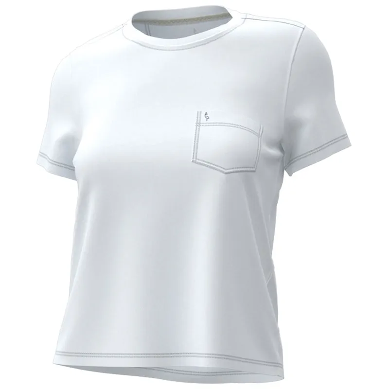 A. PUTNAM Women's Bright White Pocket Tee made by Merchology