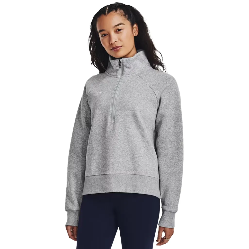 Under Armour Women's Mod Grey Light Heather Rival Fleece 1/2 Zip sold by Merchology product image thumbnail 3