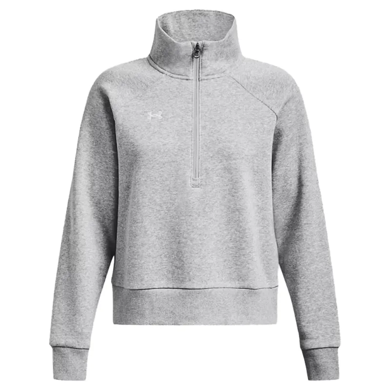 Under Armour Women's Mod Grey Light Heather Rival Fleece 1/2 Zip made by Under Armour