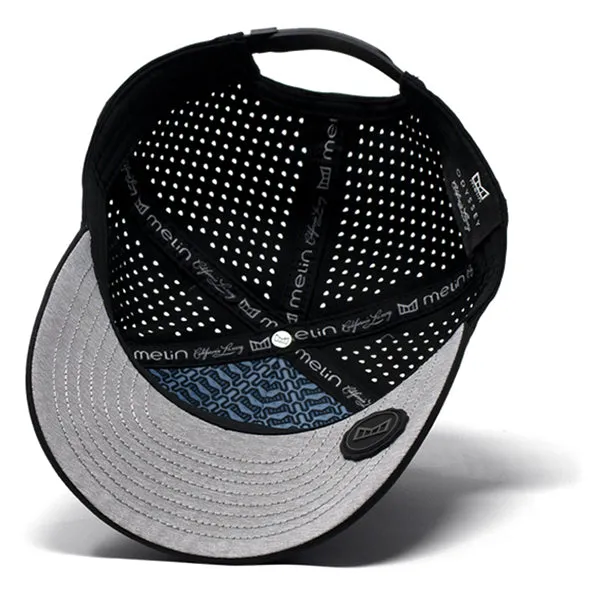 Melin Black Odyssey Stacked Hydro Performance Snapback Hat sold by Merchology product image thumbnail 5