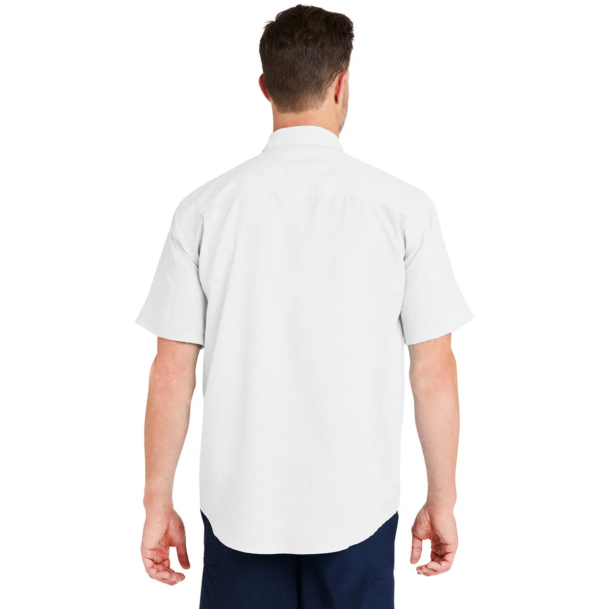 HUK Men's White Tide Point Short Sleeve Shirt sold by Merchology product image thumbnail 5