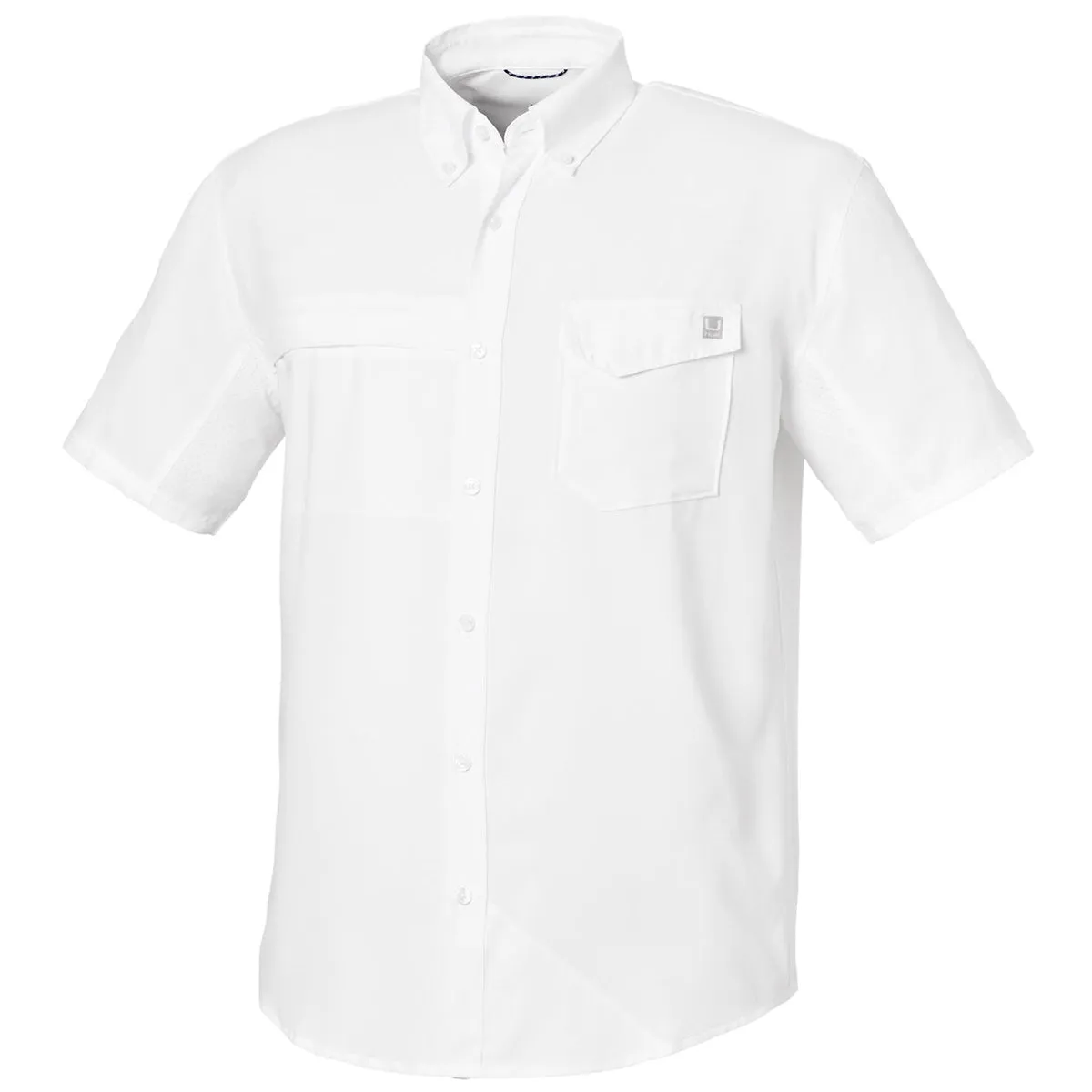 HUK Men's White Tide Point Short Sleeve Shirt sold by Merchology product image thumbnail 3