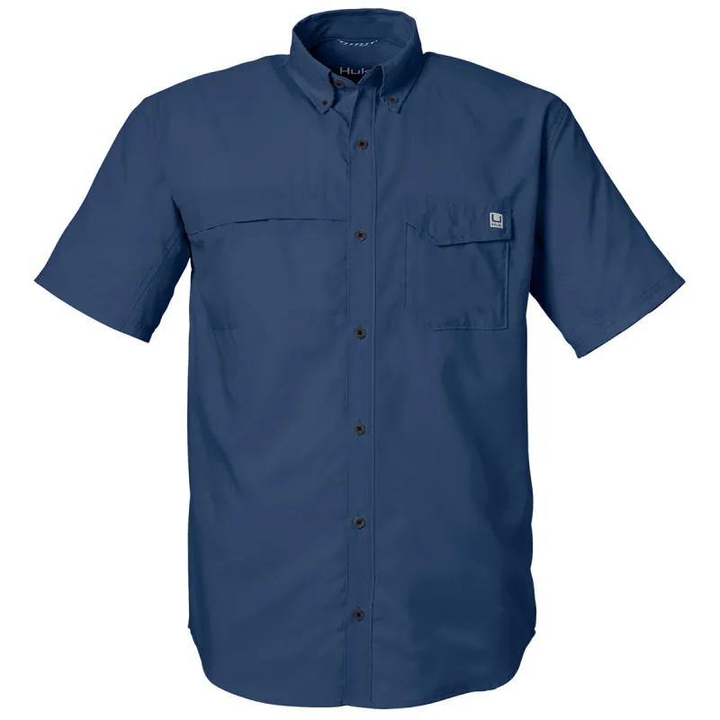 HUK Men's Naval Academy Tide Point Short Sleeve Shirt made by Huk