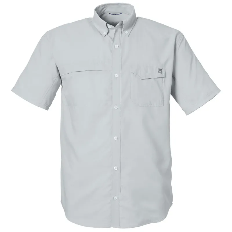 HUK Men's Harbor Mist Tide Point Short Sleeve Shirt made by Huk