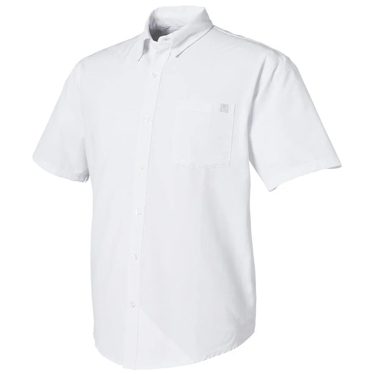 HUK Men's White Kona Solid Short Sleeve Shirt sold by Merchology product image thumbnail 3