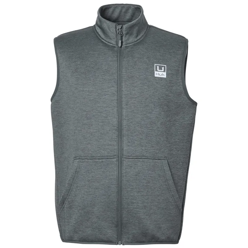 HUK Men's Volcanic Ash Heather Cold Front Vest made by Huk