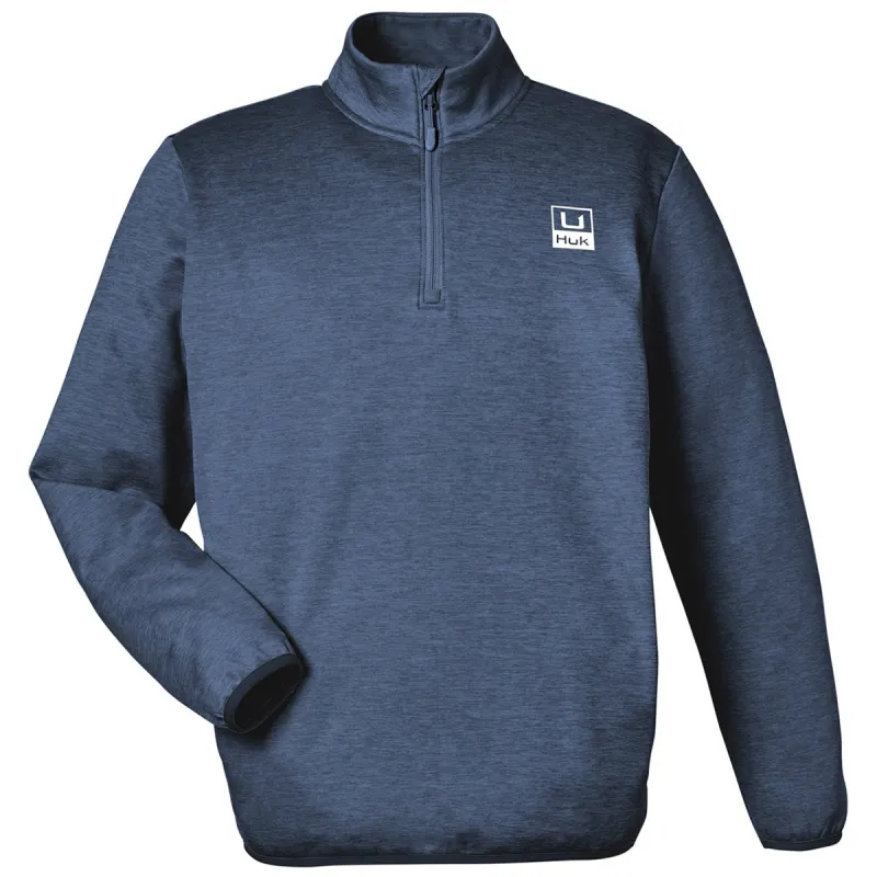 HUK Men's Naval Academy Heather Cold Front Quarter-Zip made by Huk